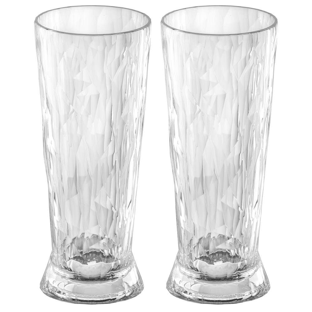 KOZIOL Bierglas CLUB NO. 10 Superglas 2er Set, Kunststoff 300 ml Bruchfest