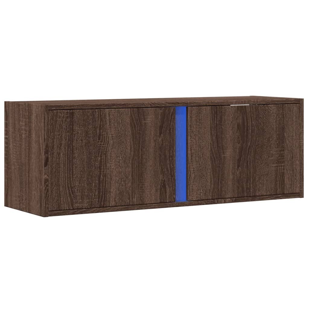 vidaXL TV-Wand TV-Wandschrank mit LED-Beleuchtung Eichen-Optik günstig online kaufen