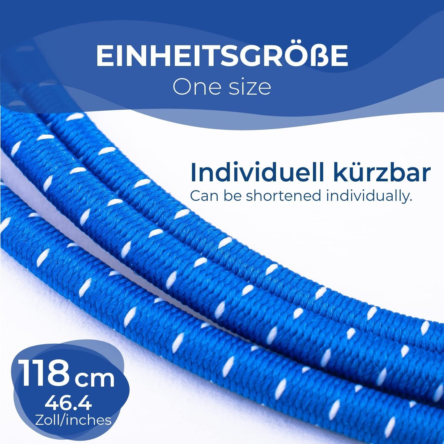 EVEREST FITNESS Schnürsenkel 5er-119cm Shoe laces blue-white EVEREST