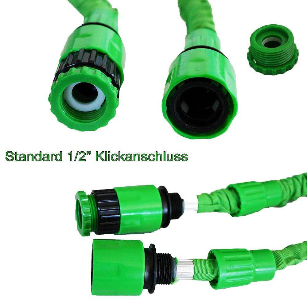 Grafner Gartenschlauch Gartenschlauch flexibel dehnbar 7,5m-45m inkl. 7 Funktionen Brause, dehnbar, (Stk, 1), Knickt während des Gebrauchs nicht ab, Kein verknoten, verdrehen