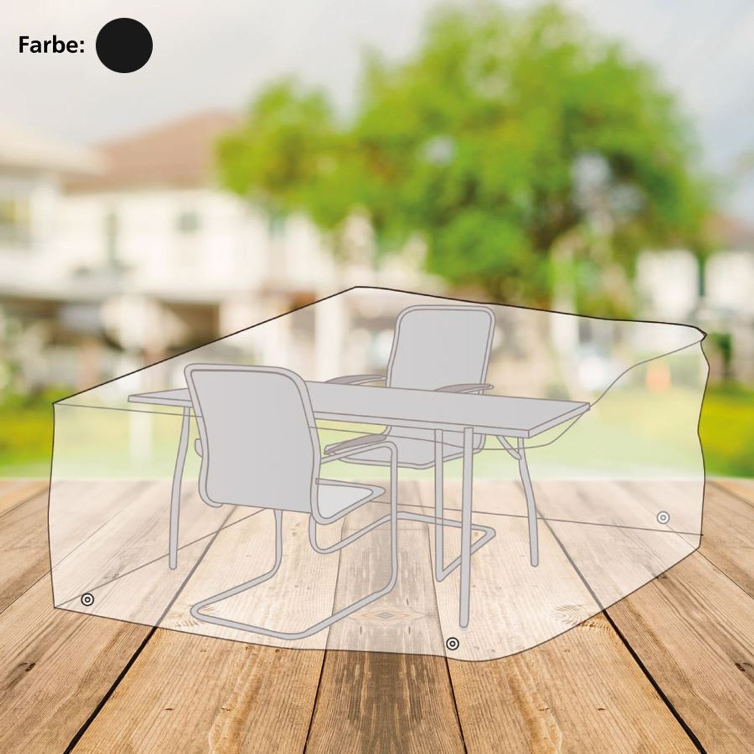 BURI Schutzplane Abdeckhaube anthrazit für Sitzgruppe Abdeckplane Schutzhülle