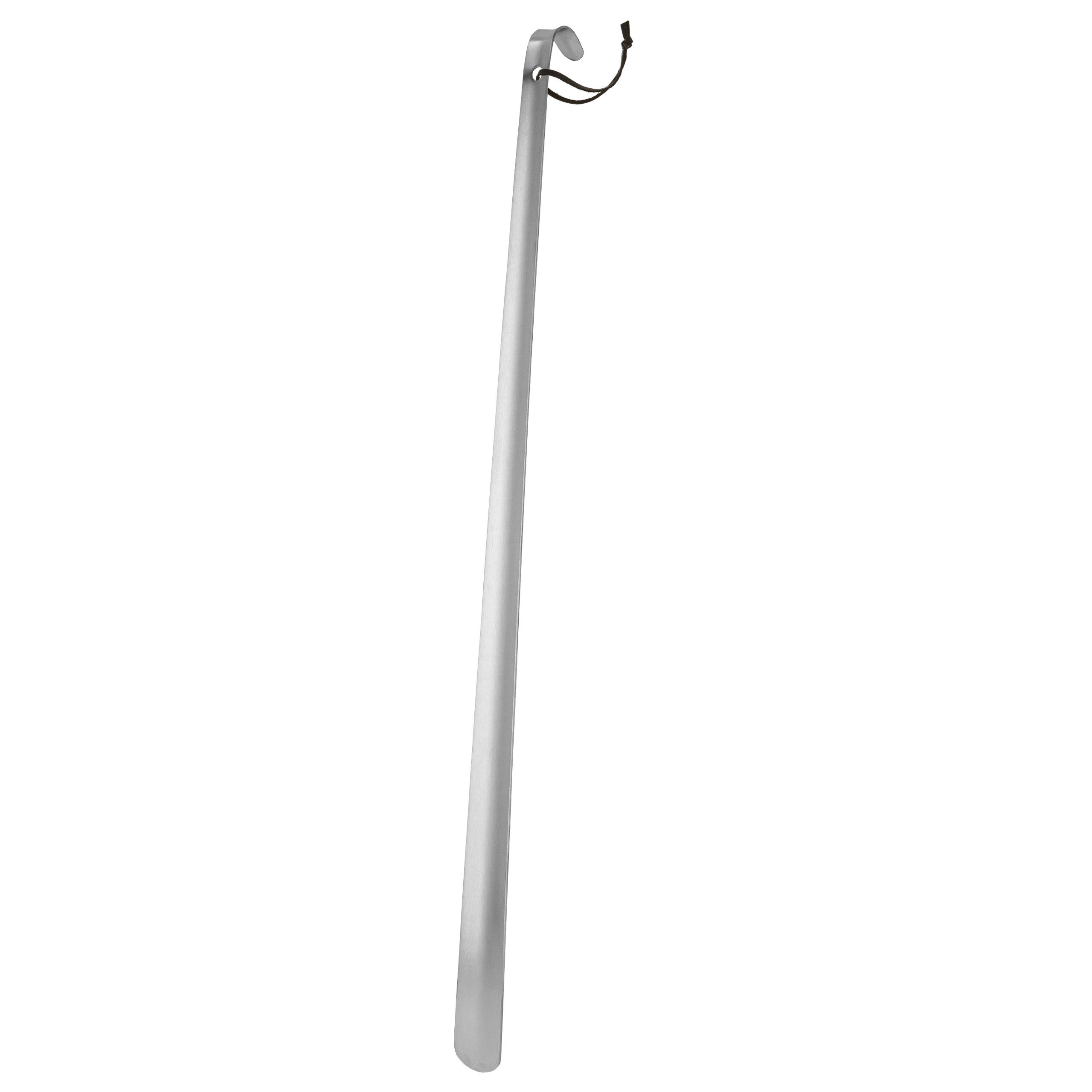 Lantelme Schuhlöffel 72 cm Schuhanzieher mit Lederband Schuhanziehilfe Xxl Lang Stabil, Edelstahl robust und sehr stabil