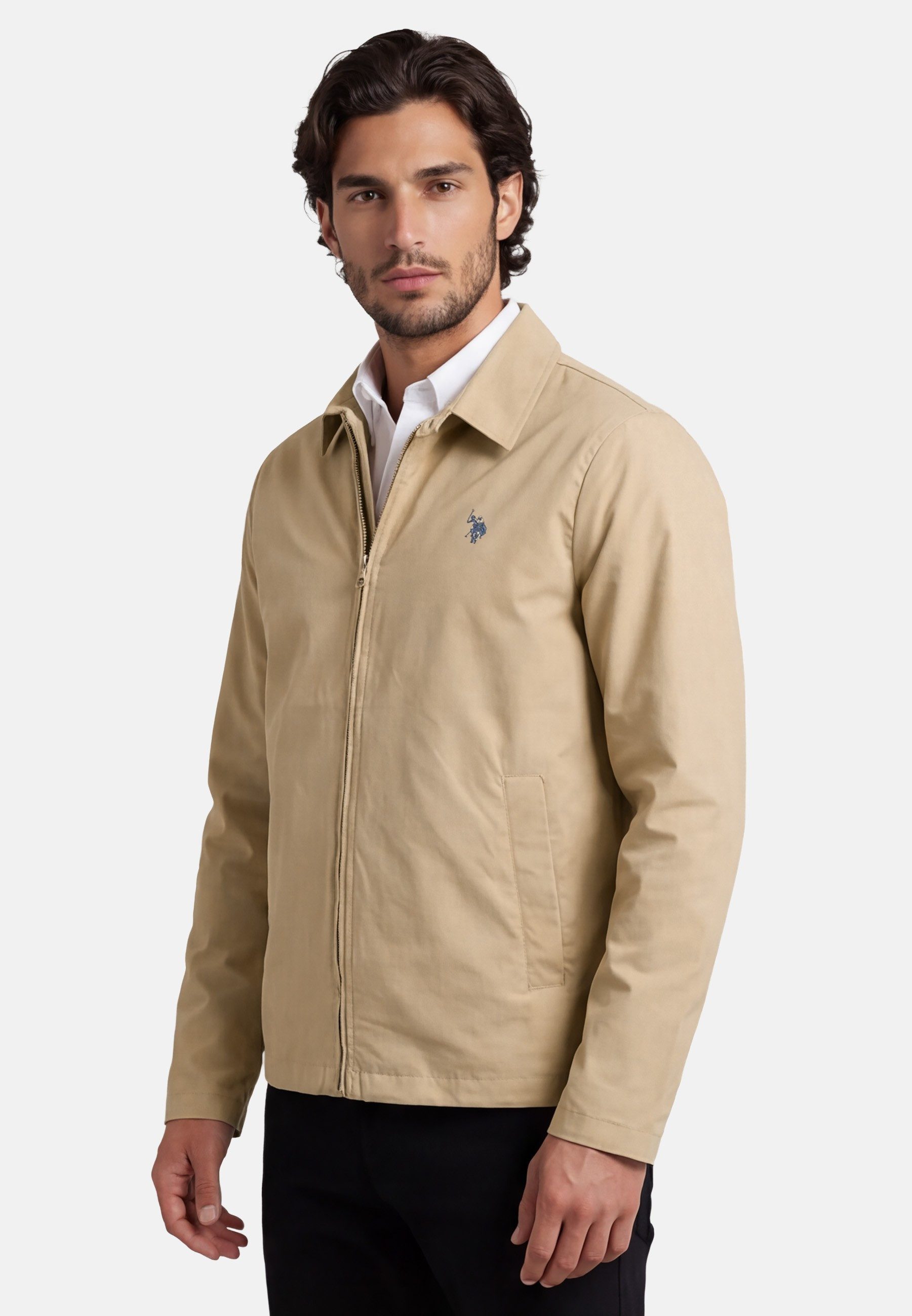 U.S. Polo Assn. Hemdjacke USMaverrick - Herren Übergangsjacke leicht – Freizeitjacke mit Stretch Leichte Jacke mit Reißverschluss und Seitentaschen