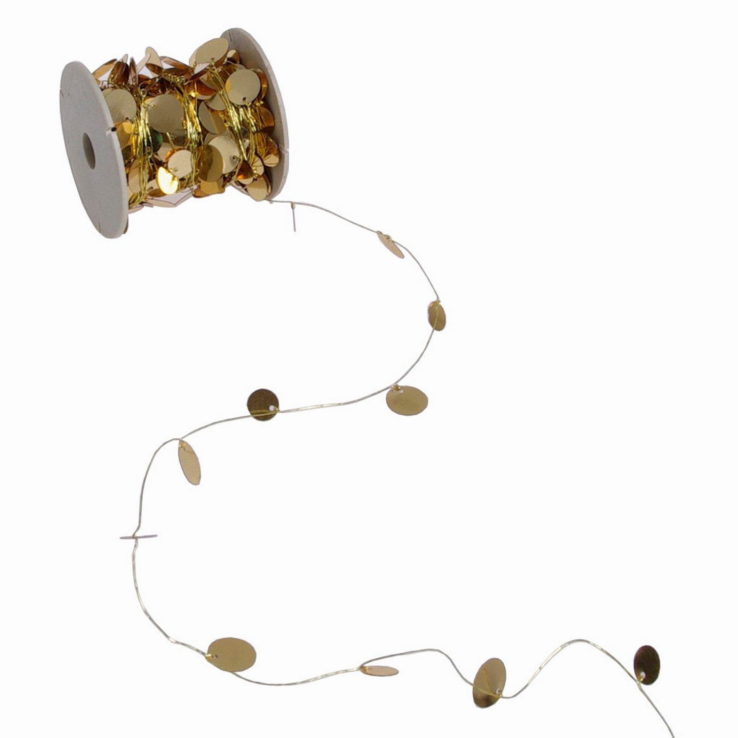 Deko AS Dekoband Pailletten-Band - Dekogirlande - Weihnachtsgirlande - gold - 12 mm -