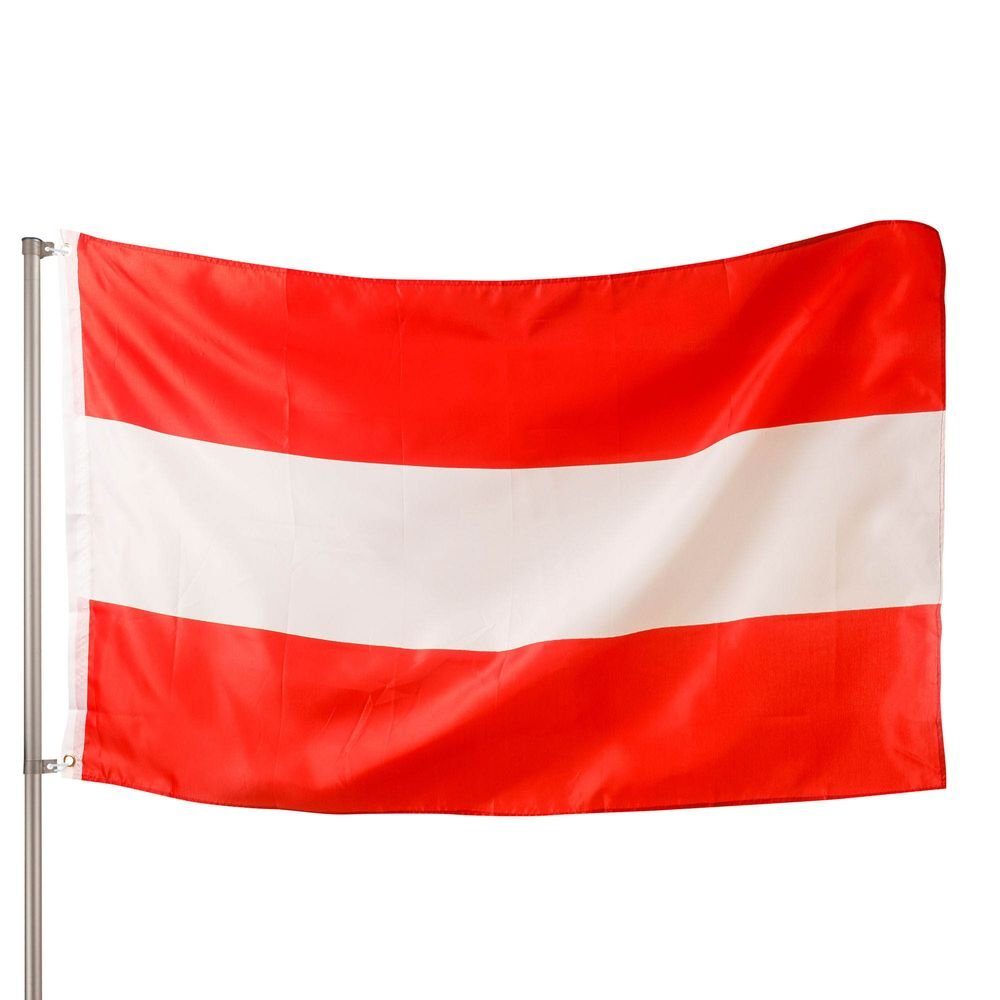 PHENO FLAGS Flagge Recycelte Premium Österreich Flagge 90 x 150 cm Österreichische Fahne (Hissflagge für Fahnenmast), Inkl. 2 Messing Ösen