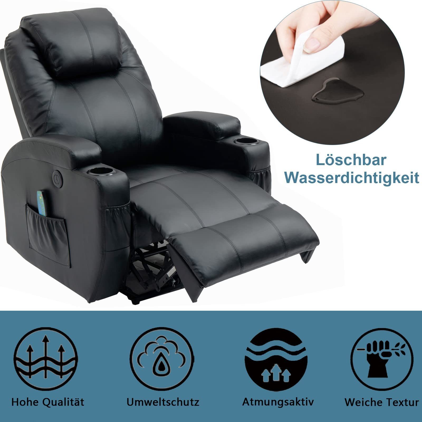 Thanaddo Massagesessel Relaxsessel Massagesessel Fernsehsessel, mit Liegefu günstig online kaufen