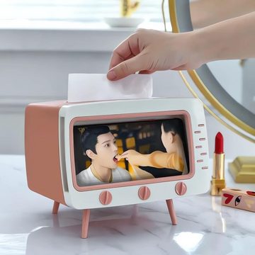 Lubgitsr Papiertuchbox Taschentuchbox, Kreativ Feuchttücherbox TV-förmig Taschentuchspender