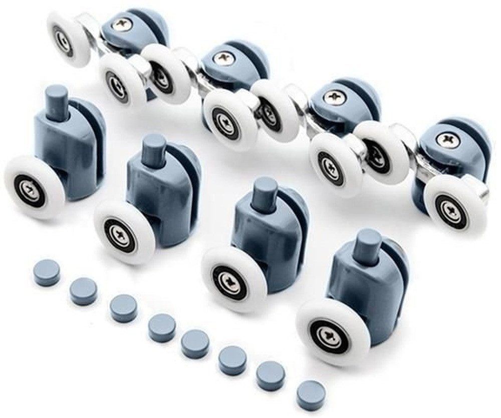 Ruhhy Мебельrolle Duschkabine Rollen Räder, (Spar-Set, 8-St., leichter Austausch), Rollen sorgen für leichtes Gleiten der Duschkabinentür
