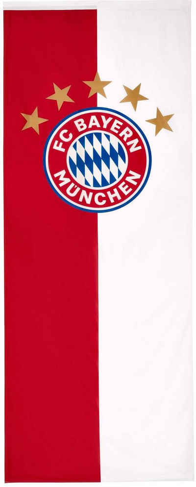 FC Bayern Fahne FC Bayern München Bannerfahne mit 5 Sterne Logo, 120x300 cm