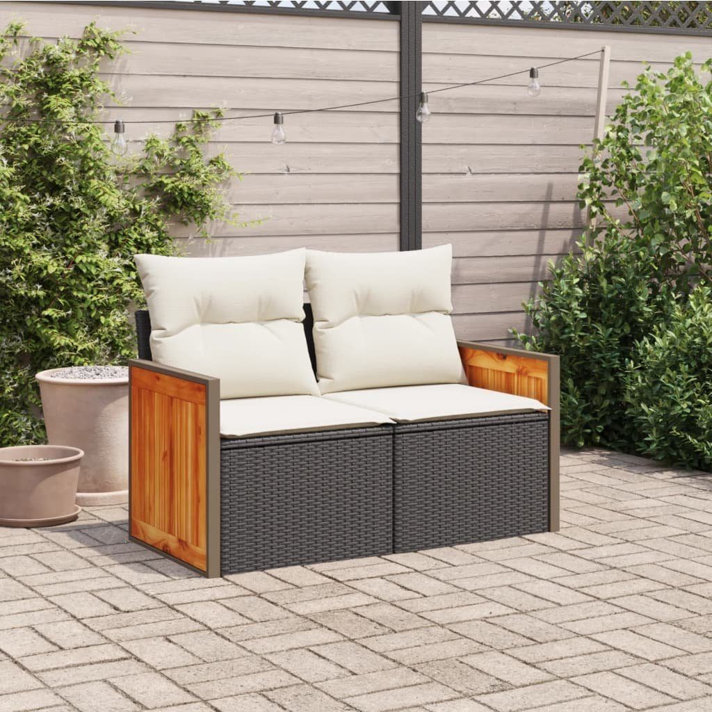 vidaXL Loungesofa Gartensofa mit Kissen 2-Sitzer günstig online kaufen