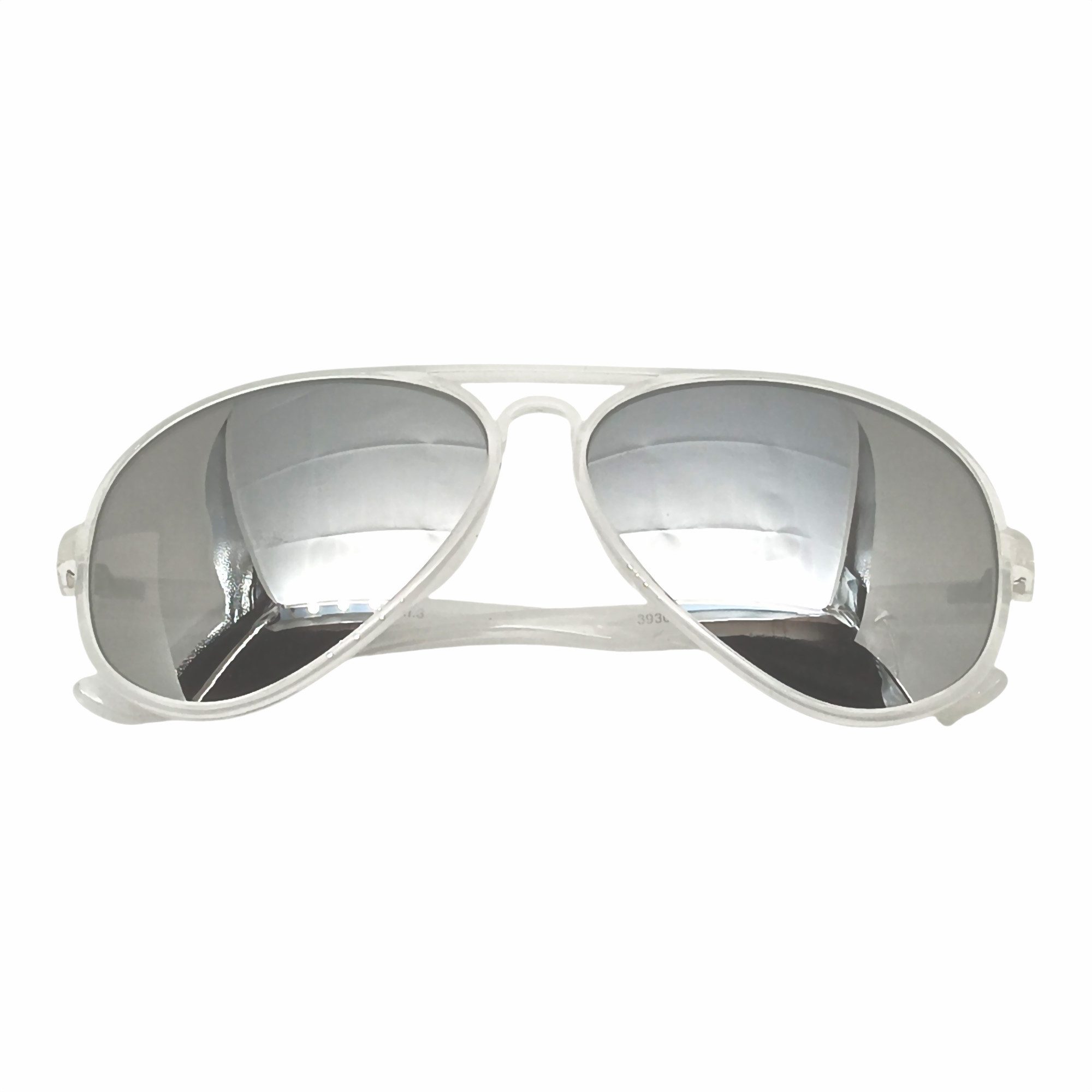 Rennec Sonnenbrille Pilotenbrille Herren Damen aus Kunststoff Leicht und Flexibel Gläser Verspiegelt, Gestell Transparent, inkl. Hardcase