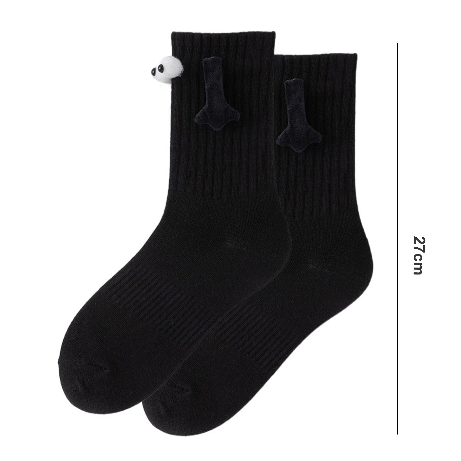 Die (1-Paar, Liebhaber Socken Süße Hände Paar) Rutaqian magnetische Socken Socken 1 Schwarz Halten Strümpfe