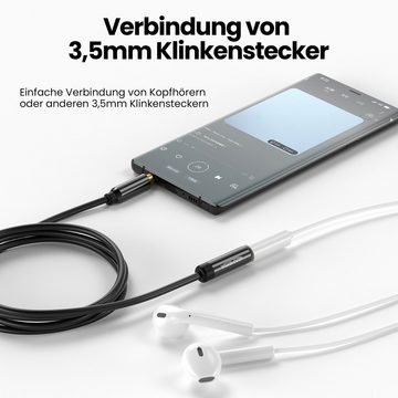 JAMEGA AUX Verlängerungskabel 4 Polig TRRS 3,5mm Klinke Stecker zu 3,5mm Audio-Kabel, 3,5mm Klinkenstecker 4 Polig, 3,5mm Klinken Buchse (50 cm)