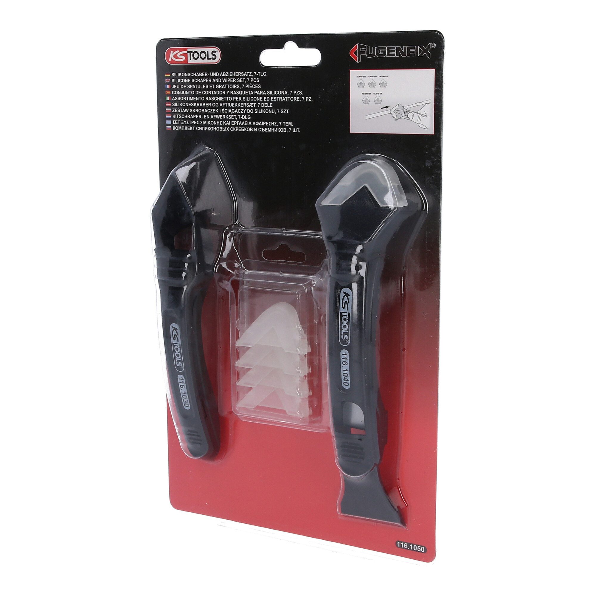 KS Tools Farbschaber KS Tools FUGENFIX Silikonschaber- und Abziehersatz, 7-teilig