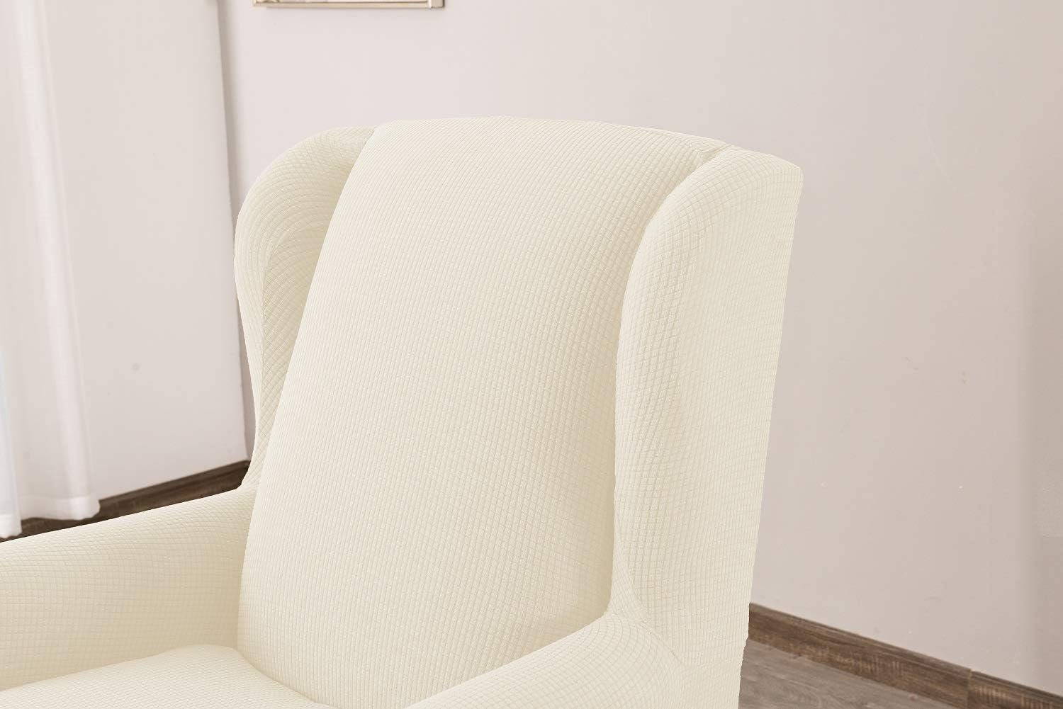 FELIXLEO Bezug Sesselbezug Ohrensessel Weiß, Stretch Husse Überzug Sesselhusse