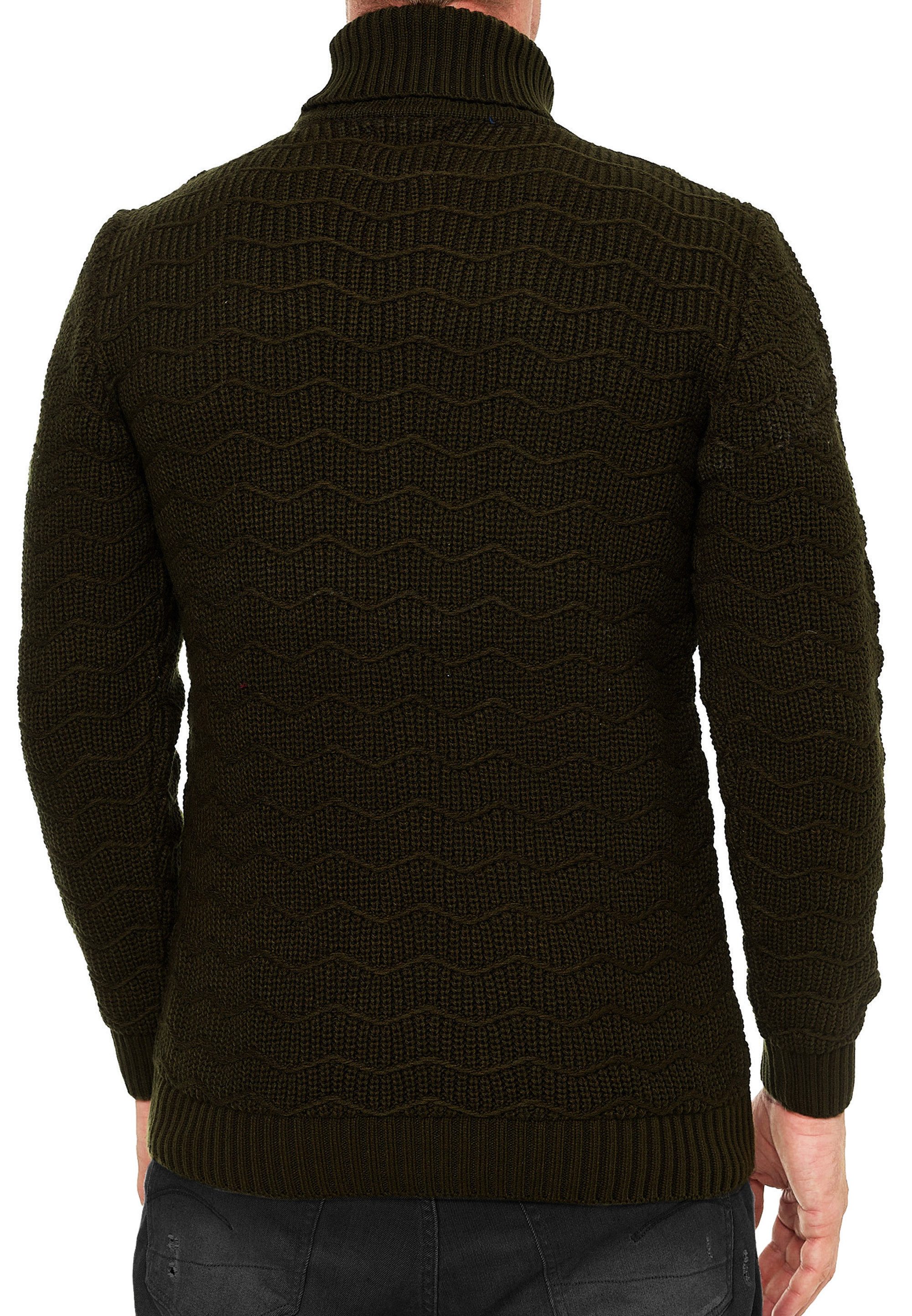 R-NEAL Rollkragenpullover Schwerer Grobstrick Rollkragen-Pullover Freizeit günstig online kaufen