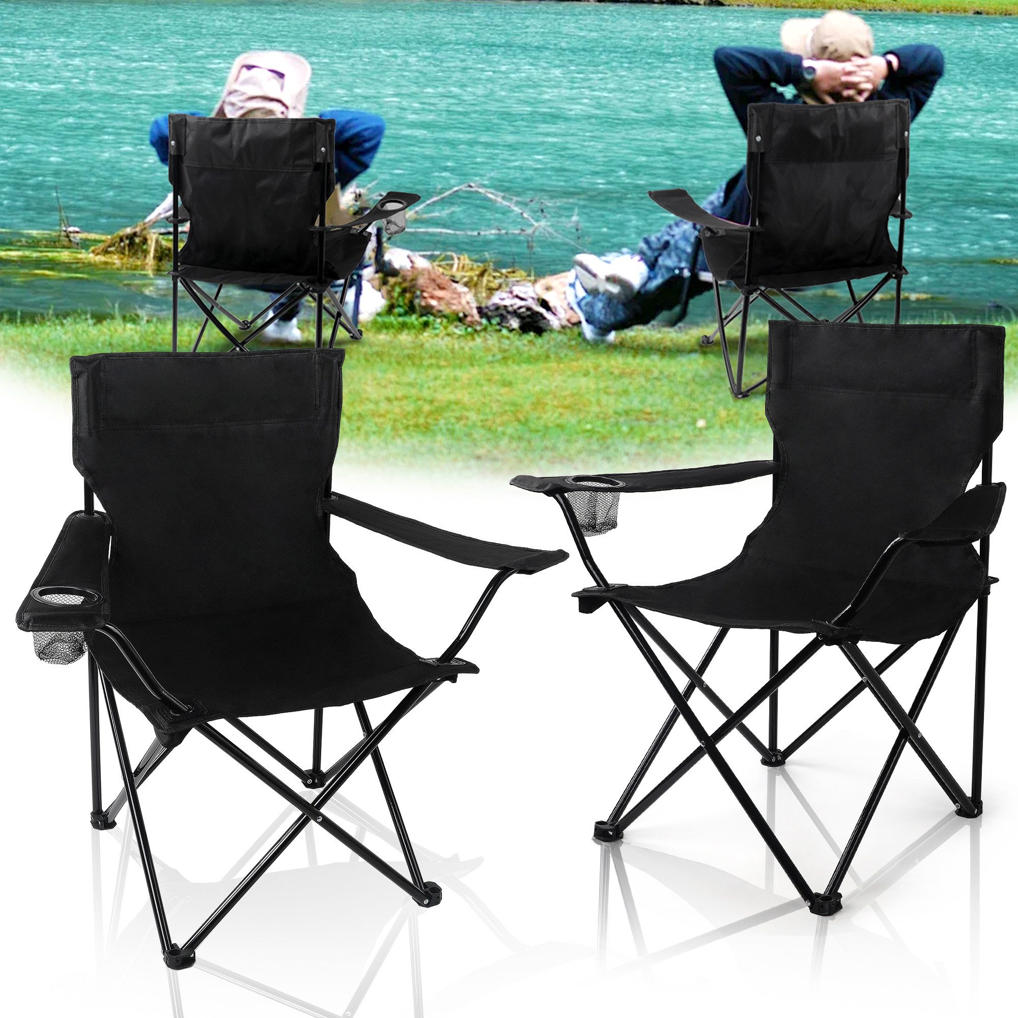 CALIYO Campingstuhl Faltstuhl mit Getränkehalter & günstig online kaufen