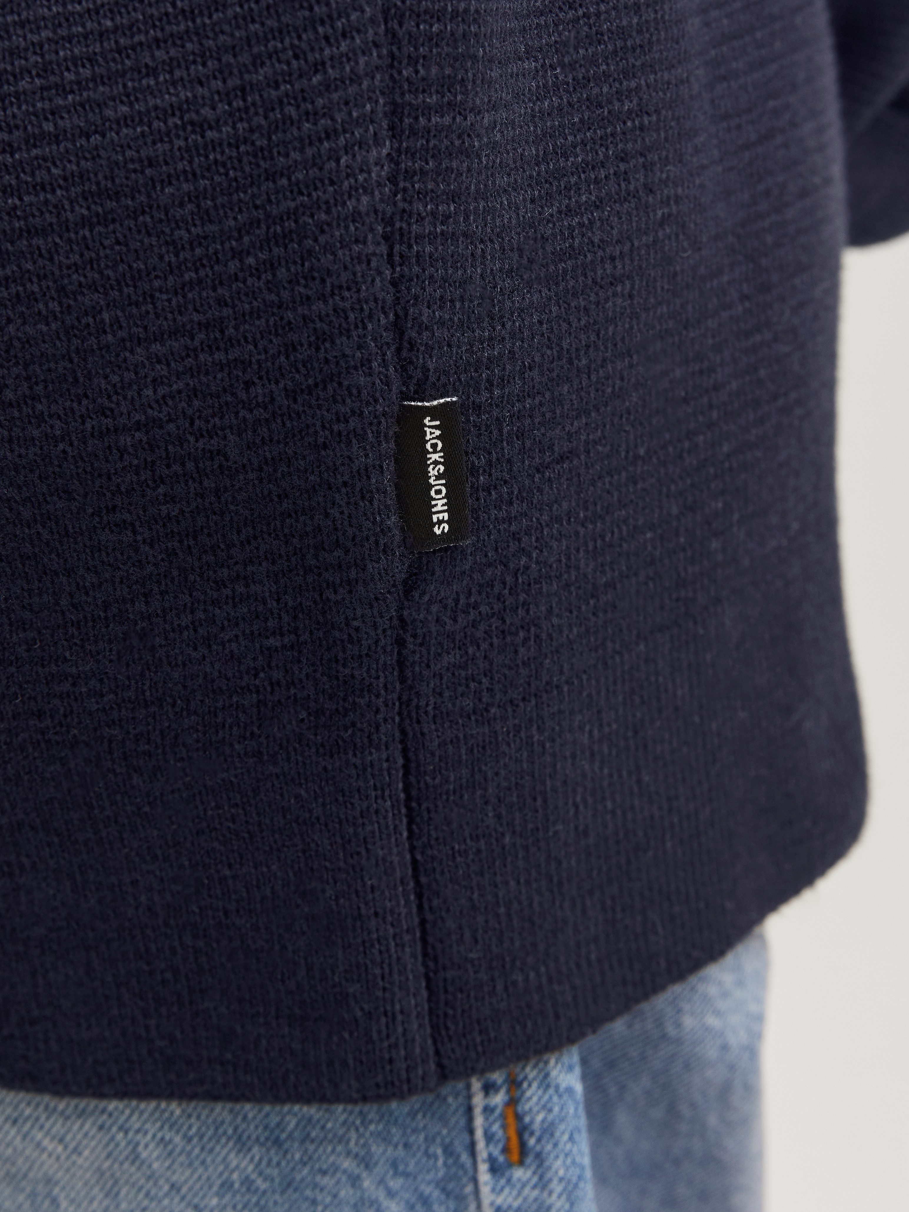 Jack & Jones Junior Troyer JPRBLAMILANO STITCH KNIT HALF ZIP JNR Baumwolle, relaxed fit