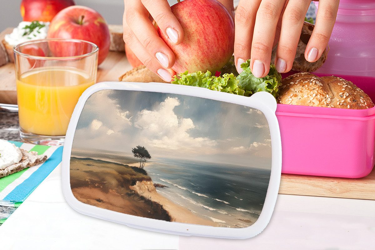 MuchoWow Lunchbox Klippe - Meer - Baum, Kunststoff, (2-tlg), Brotdosen, Lunch Box, Brotbox für Kinder und Erwachsene
