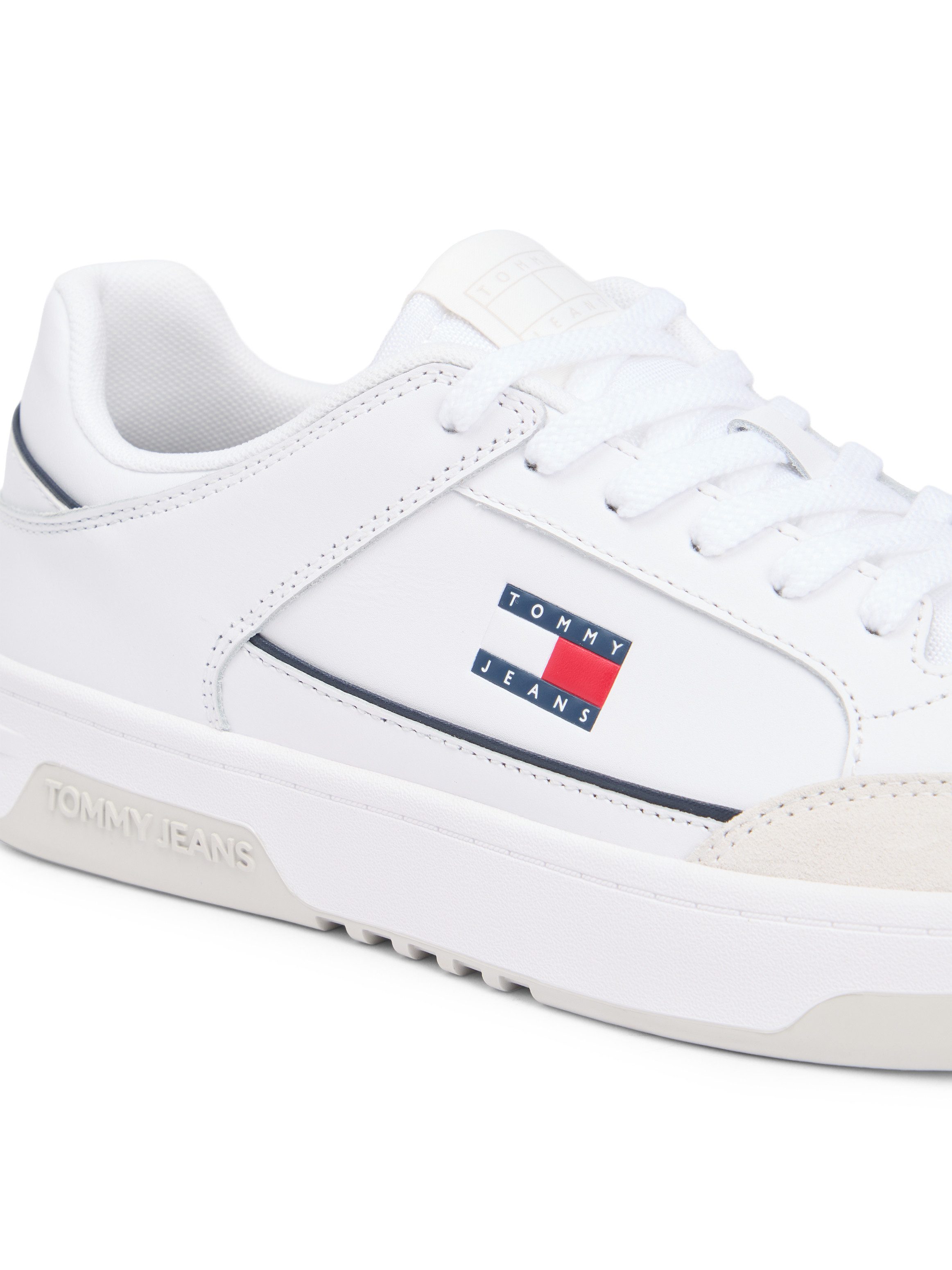 Tommy Jeans TJM CUPSOLE LEATHER Sneaker, Freizeitschuh, Halbschuh, Schnürschuh mit seitlicher Logoflagge