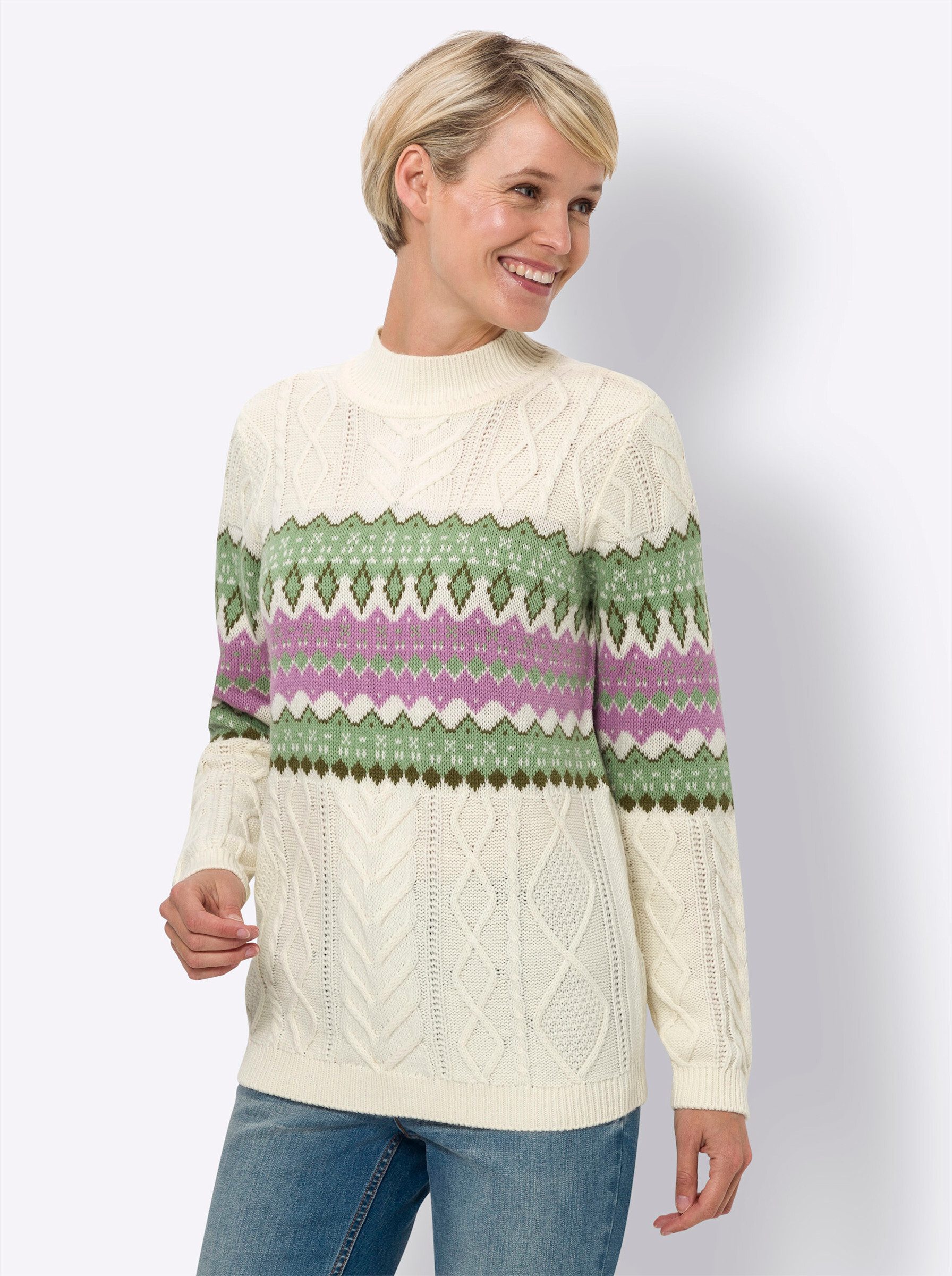 Sieh an! Strickpullover Stehkragenpullover . günstig online kaufen