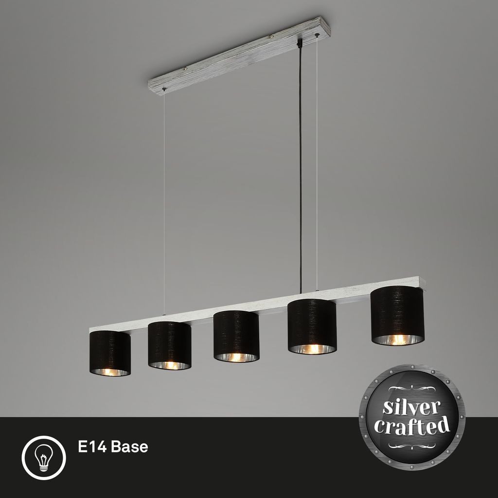 Briloner Leuchten LED Pendelleuchte 4736-054, ohne Leuchtmittel, 2700K - Extra-Warmweiß, Hängelampe, 110x150x136cm, Schwarz, max.25W, E14, Esszimmer, Küche