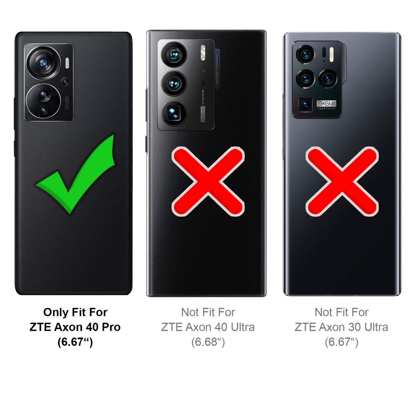 CoolGadget Handyhülle Book Case Handy Tasche für ZTE Axon 40 Pro 6,67 Zoll, Hülle Klapphülle Flip Cover für ZTE Axon 40 Pro Schutzhülle stoßfest