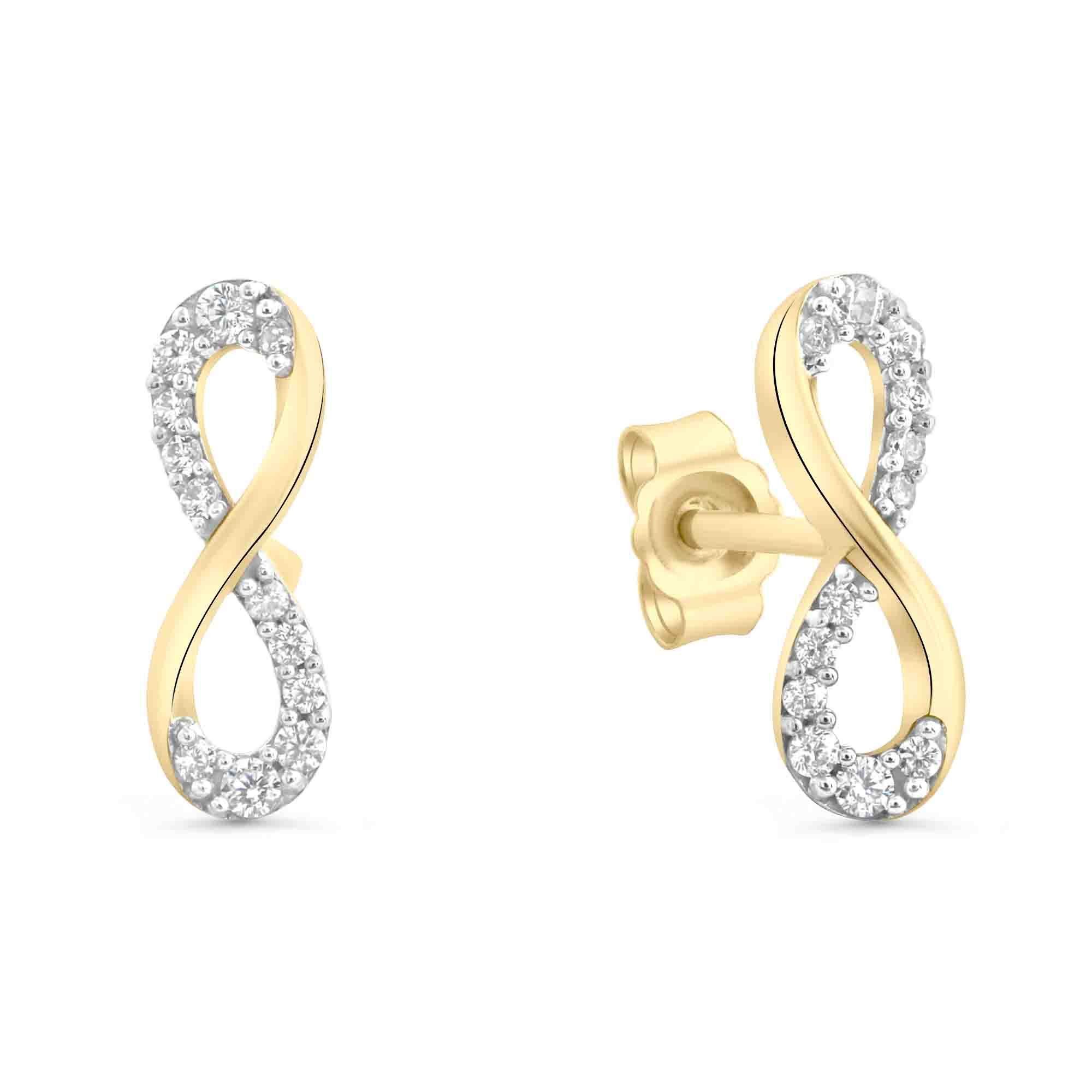 Vivance Paar Ohrstecker 333/- Gelbgold glanz bicolorZirkonia Infinity