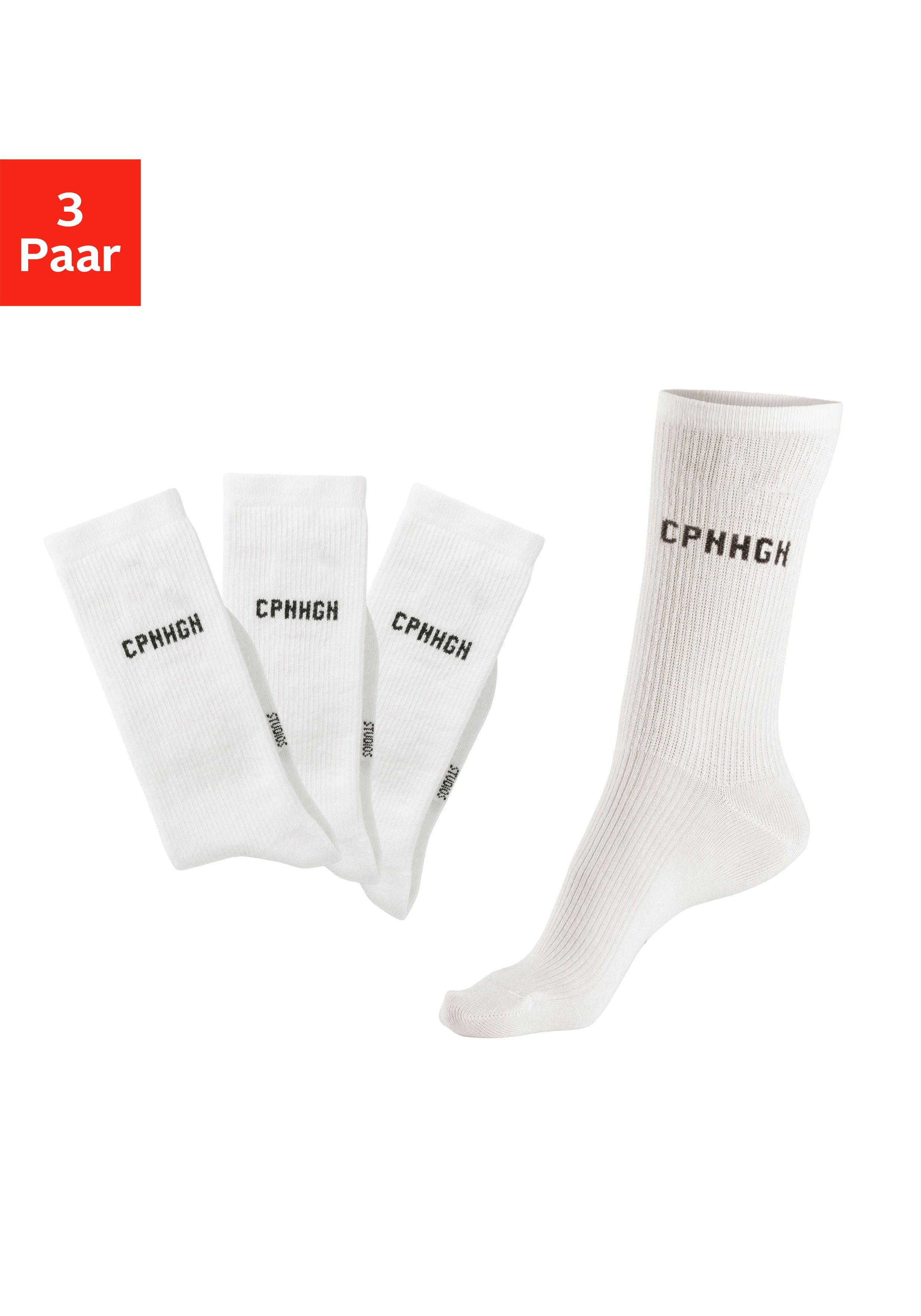 Copenhagen Studios Basicsocken (Packung, 3-Paar) mit Rippstruktur und Stickerei. Reduzierter Preis € 18,00. Unverbindliche Preisempfehlung € 25,00, (€ 6,00 pro 1 Paar)