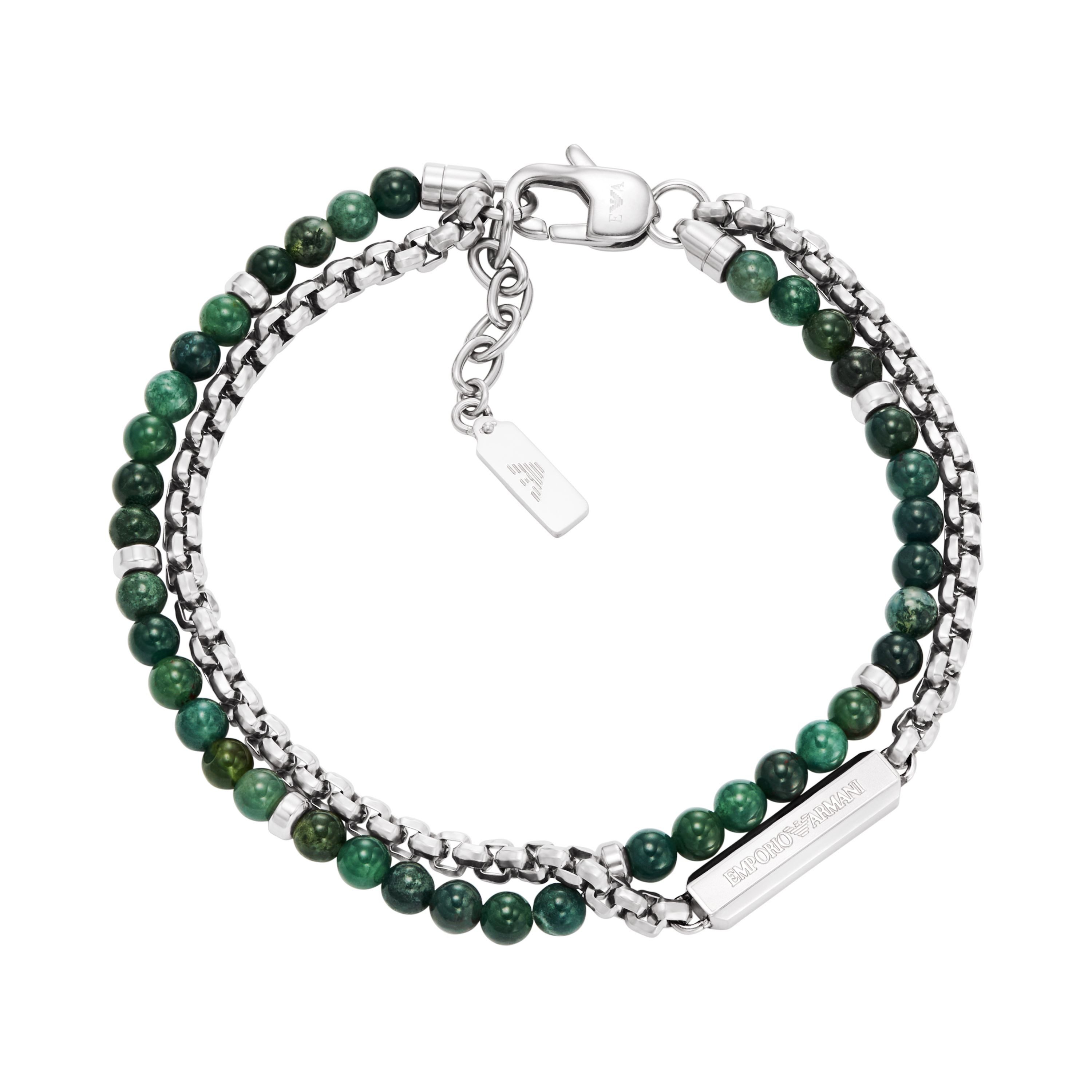 Emporio Armani Armband Schmuck Geschenk Edelstahl, mit Sodalith oder Achat