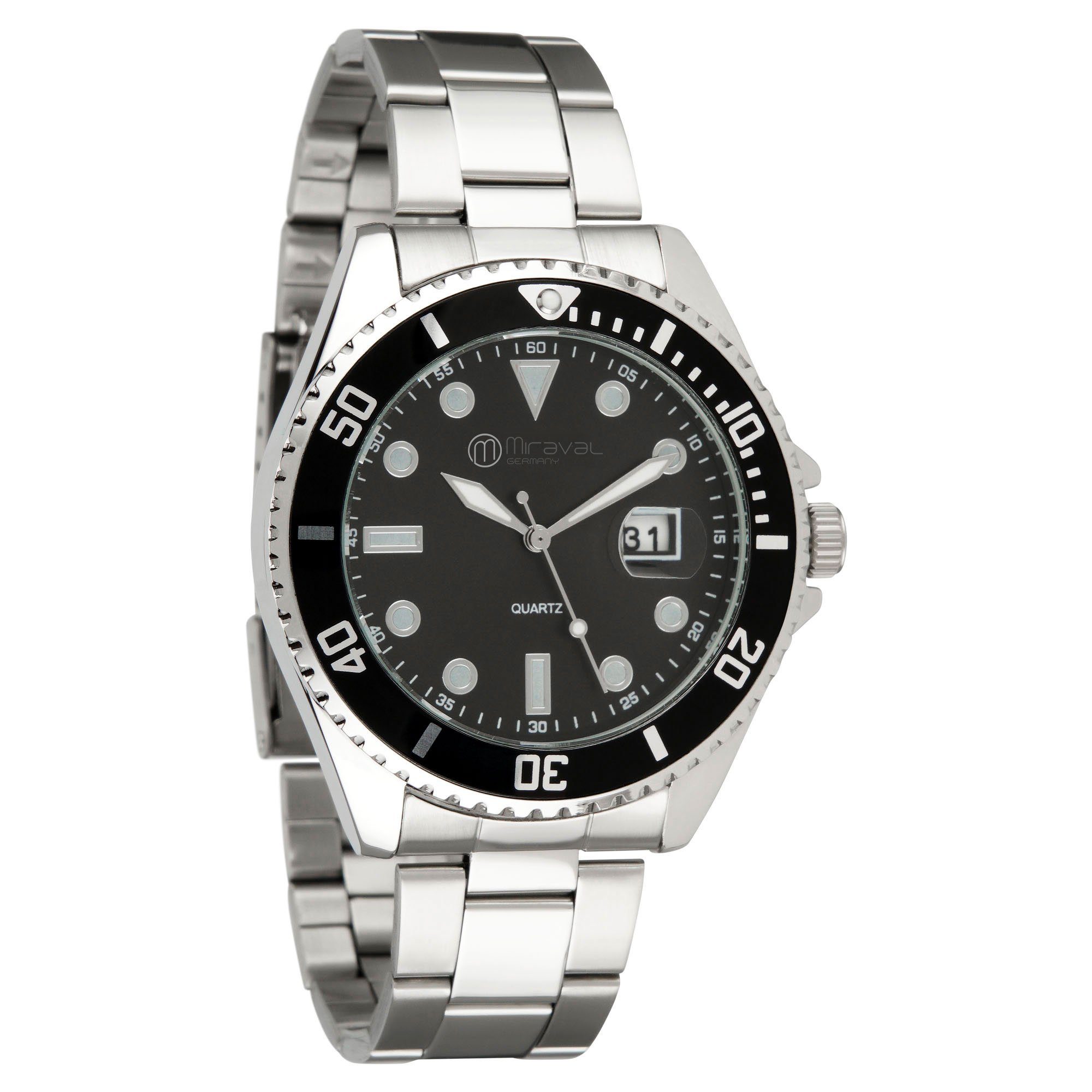 Miraval Quarzuhr Miraval Herrenarmbanduhr, mit Edelstahlarmband 43 mm Datum günstig online kaufen