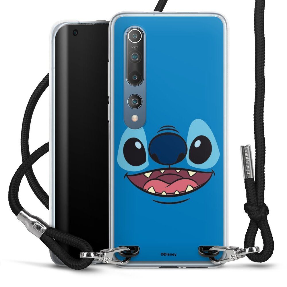 DeinDesign Handyhülle Lilo & Stitch Disney Offizielles Lizenzprodukt Stitch Closeup, Xiaomi Mi 10 Handykette Hülle mit Band Case zum Umhängen