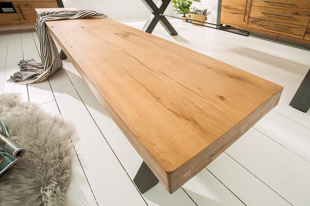 riess-ambiente Sitzbank THOR 180cm natur/anthrazit - Wildeiche, Metall, geölt, Industrial (Einzelartikel, 1-St), Stabile Massivholzbank - ideal für Wohn- und Esszimmer oder Wohnküche
