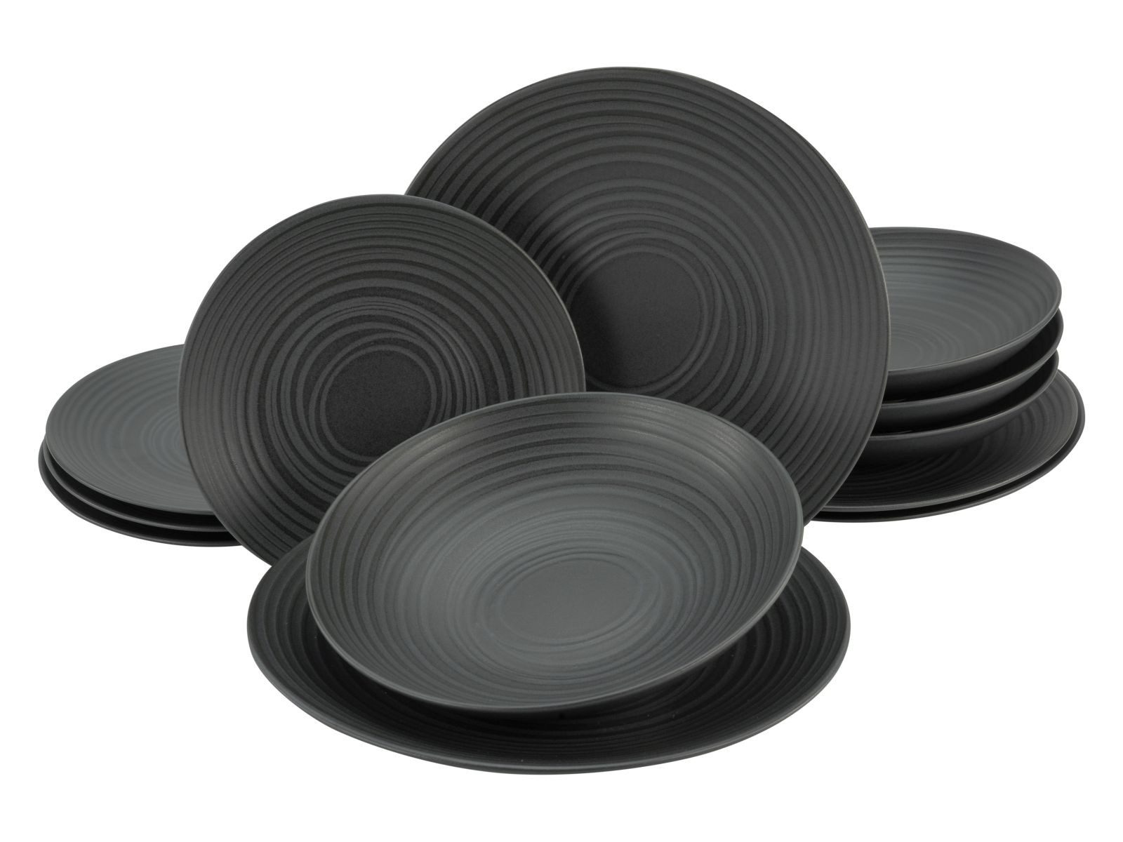 Kaffeeservice Tafelservice 12tlg. LAVA STONE BLACK