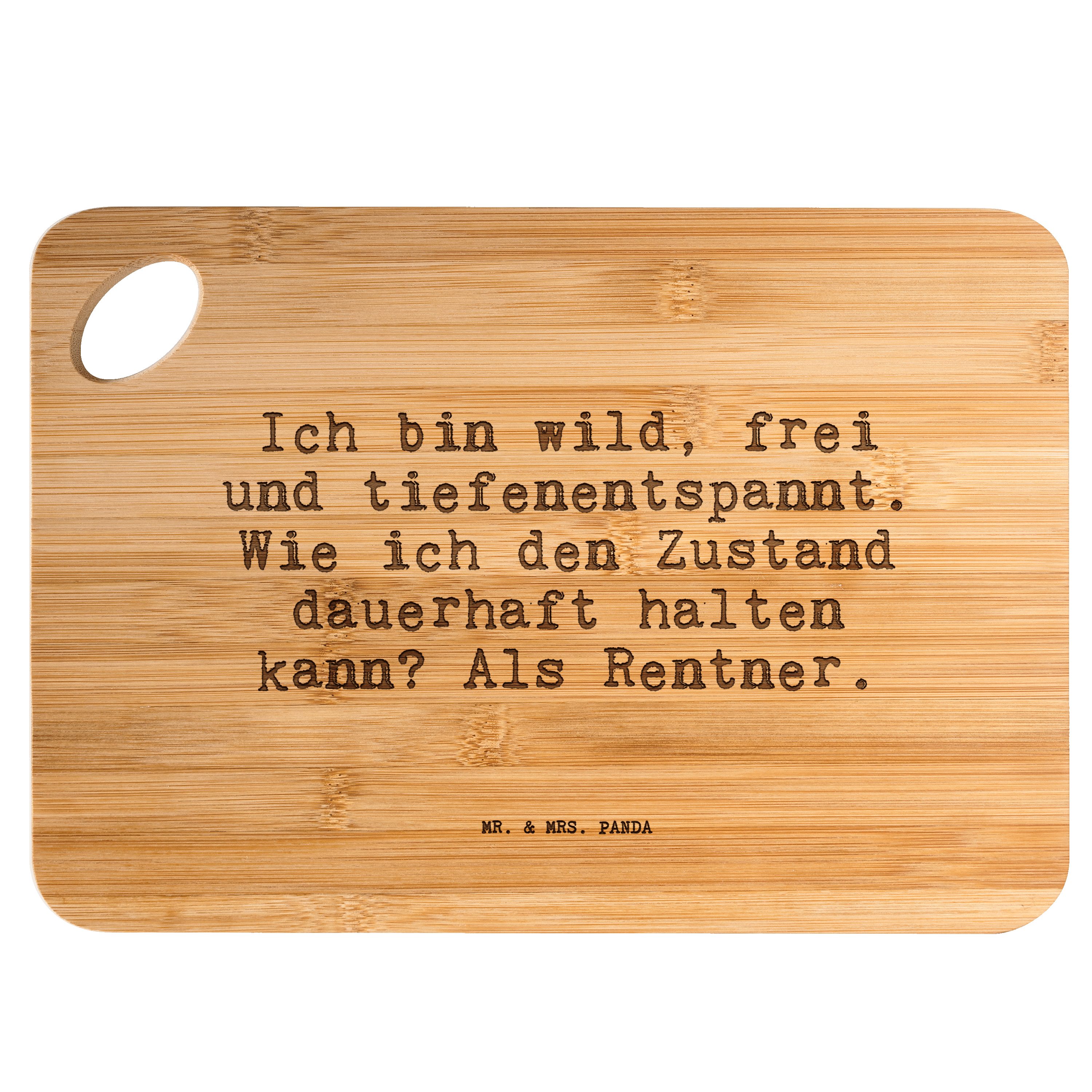 - Panda Mrs. Rentner, Pensionierun, frei... & bin Transparent Servierbrett Ich Geschenk, wild, - (1-St) Mr. Bambus,