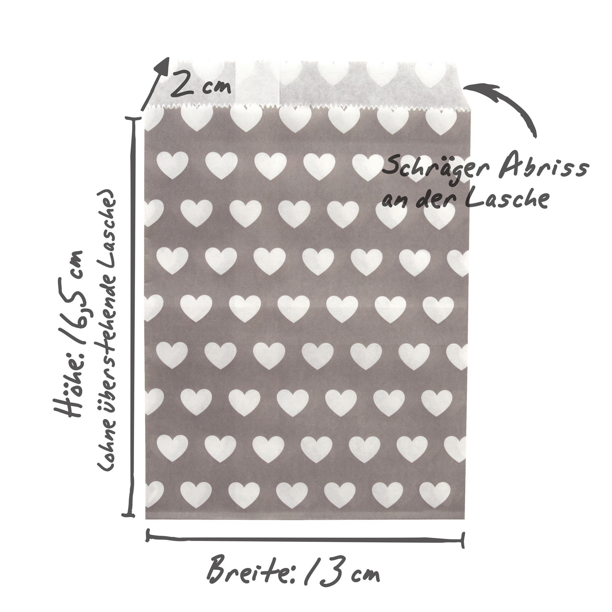 WUNDERVoll PAPIERTÜTEN Zacken, Stück: 100 Frau türkis 4x25 Papierdekoration taupe