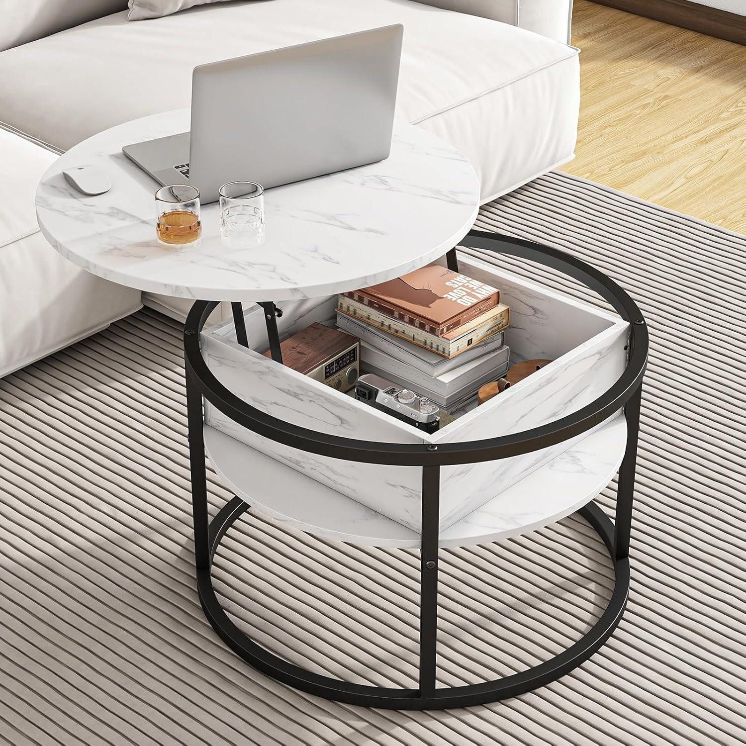 LuxusKollektion Couchtisch Runder höhenverstellbarer Couchtisch mit günstig online kaufen