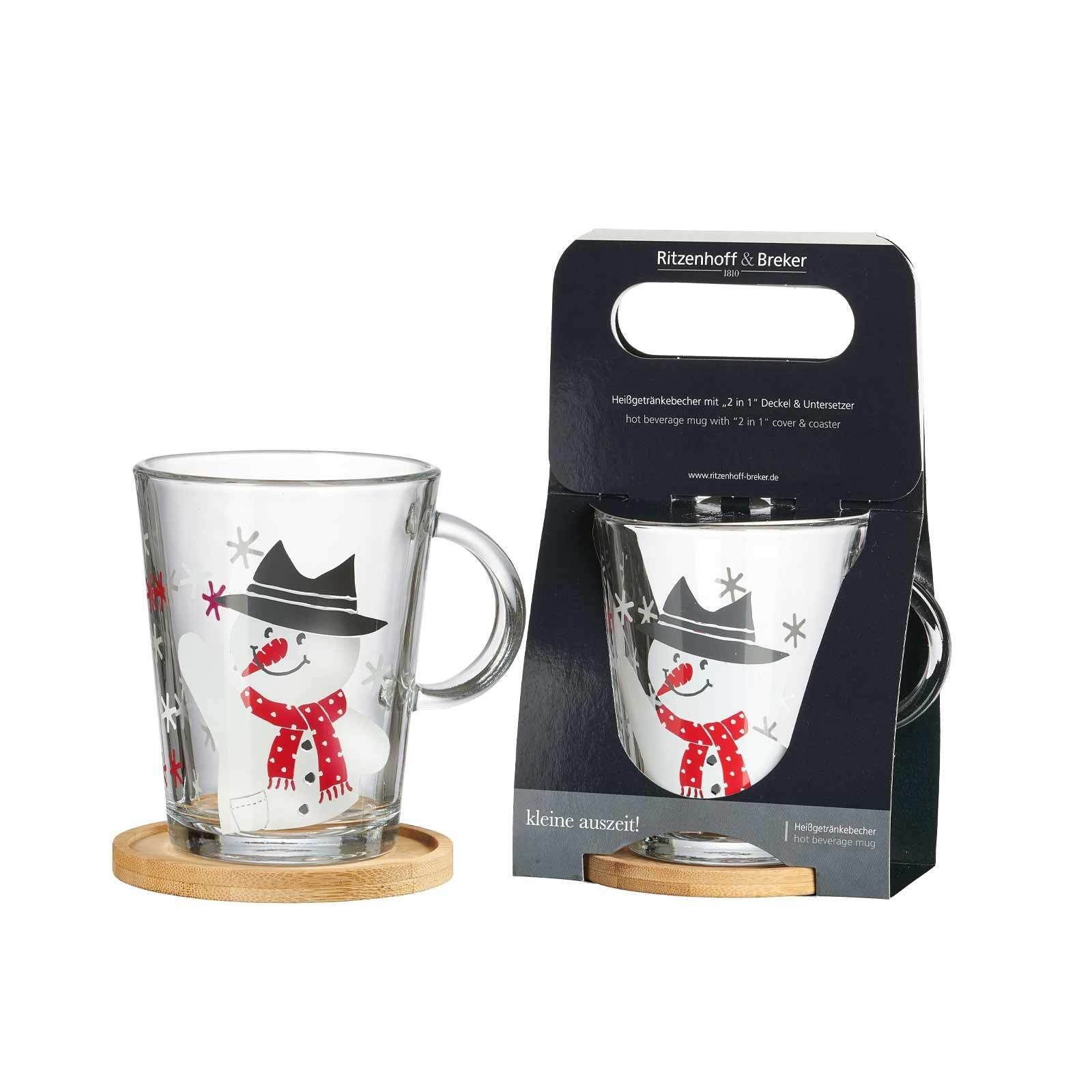 Ritzenhoff & Breker Tasse Hat Frosty Teeglas mit Untersetzer 380 ml, Glas