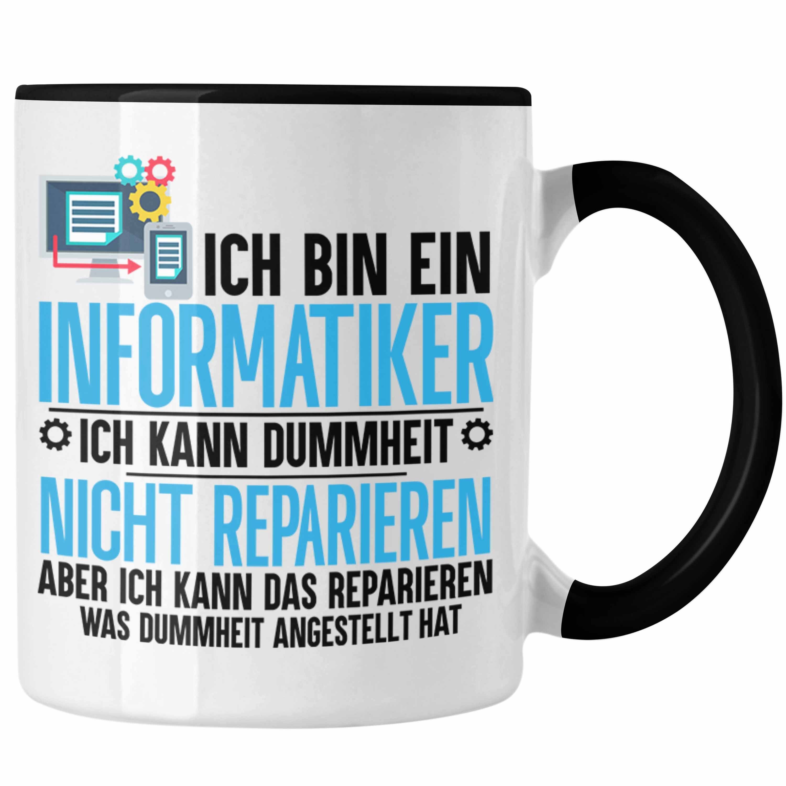 Trendation Tasse Trendation - Informatiker Tasse Geschenk Programmierer Nerd Coder Geschenkidee Lustiger Spruch Schwarz