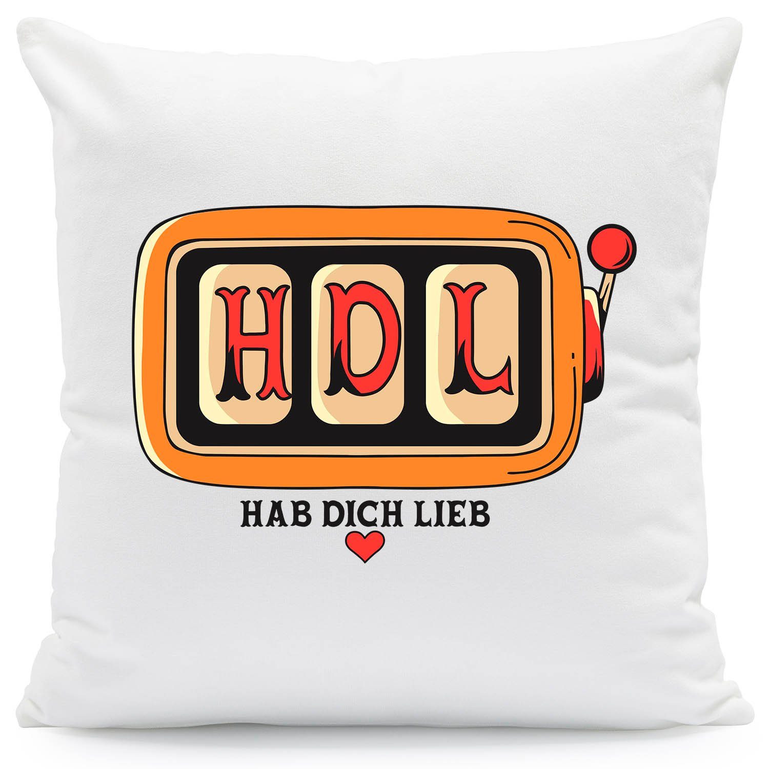 GRAVURZEILE Zierkissen mit Spruch HDL Hab dich Lieb Geschenk im
