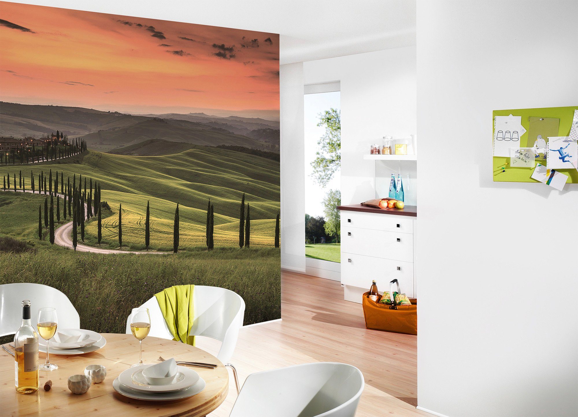 living walls Decke (5 glatt, Fototapete Tuscany Wand, Schräge, 2, Designwalls St), Vlies