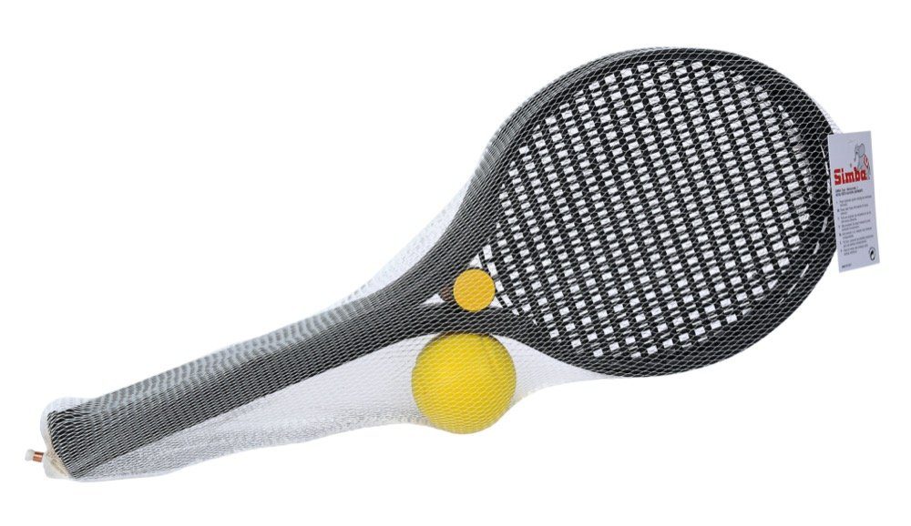 SIMBA Softtennis-Schläger Set mit 2 Tennisschläger und Softball, Schwarz,  54 cm
