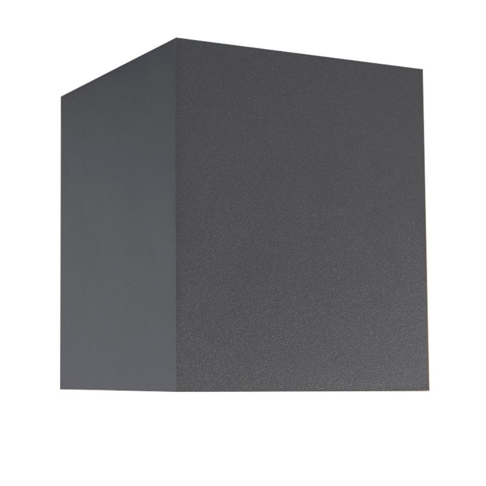 Qazqa LED Aufbaustrahler Qubo, ohne Leuchtmittel, GU10, Grau, Modern, Aluminium, 1-flammig