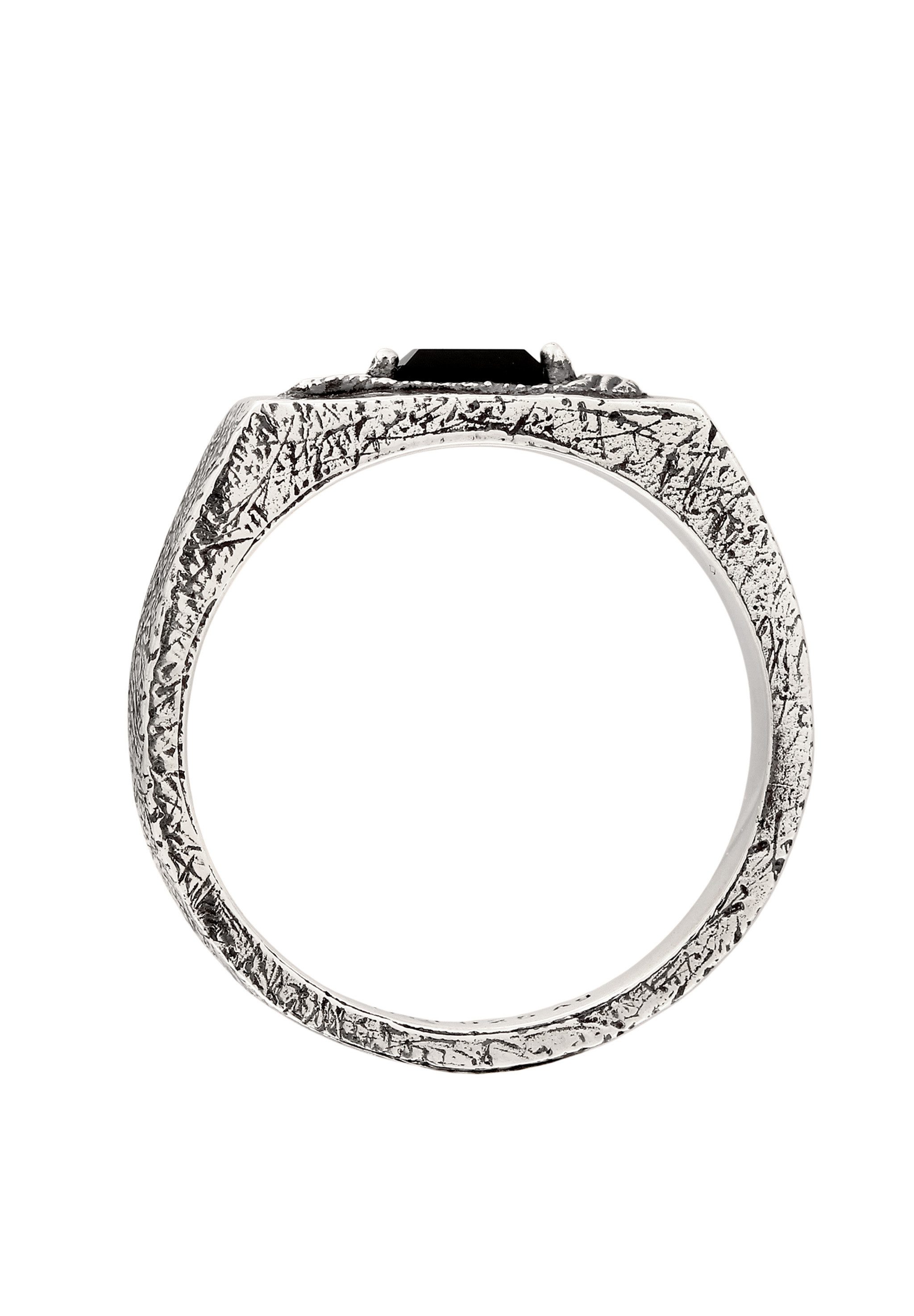 HAZE & GLORY Siegelring Siegelring Onyx Schwarz 925 Sterling Silber