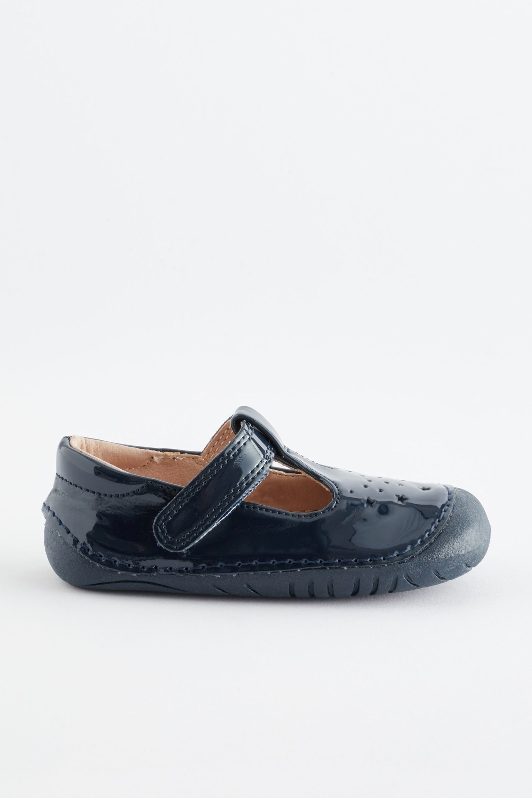 Next Crawler-Schuhe mit T-Steg, weite Passform Krabbelschuh (1-tlg) Navy Blue Patent