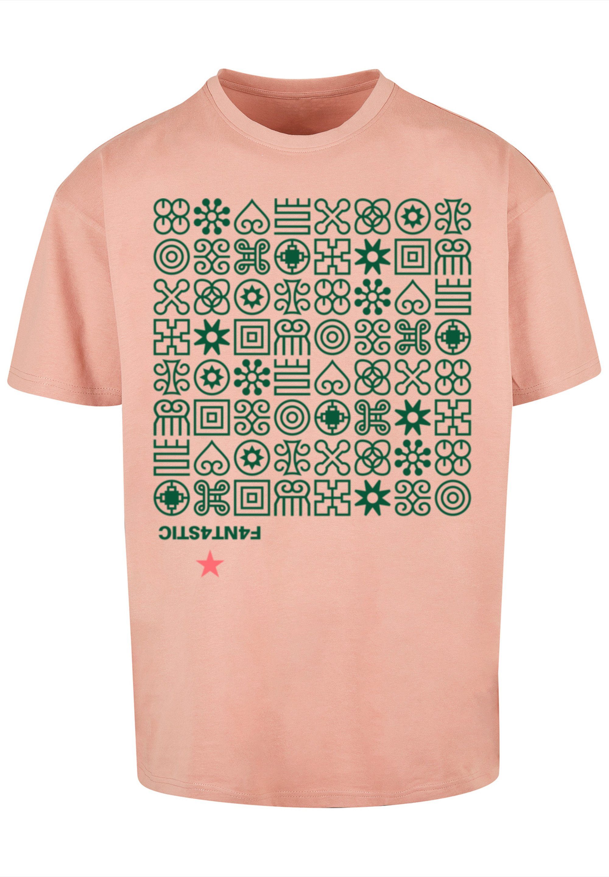 F4NT4STIC T-Shirt Muster Grün amber Symbole Print