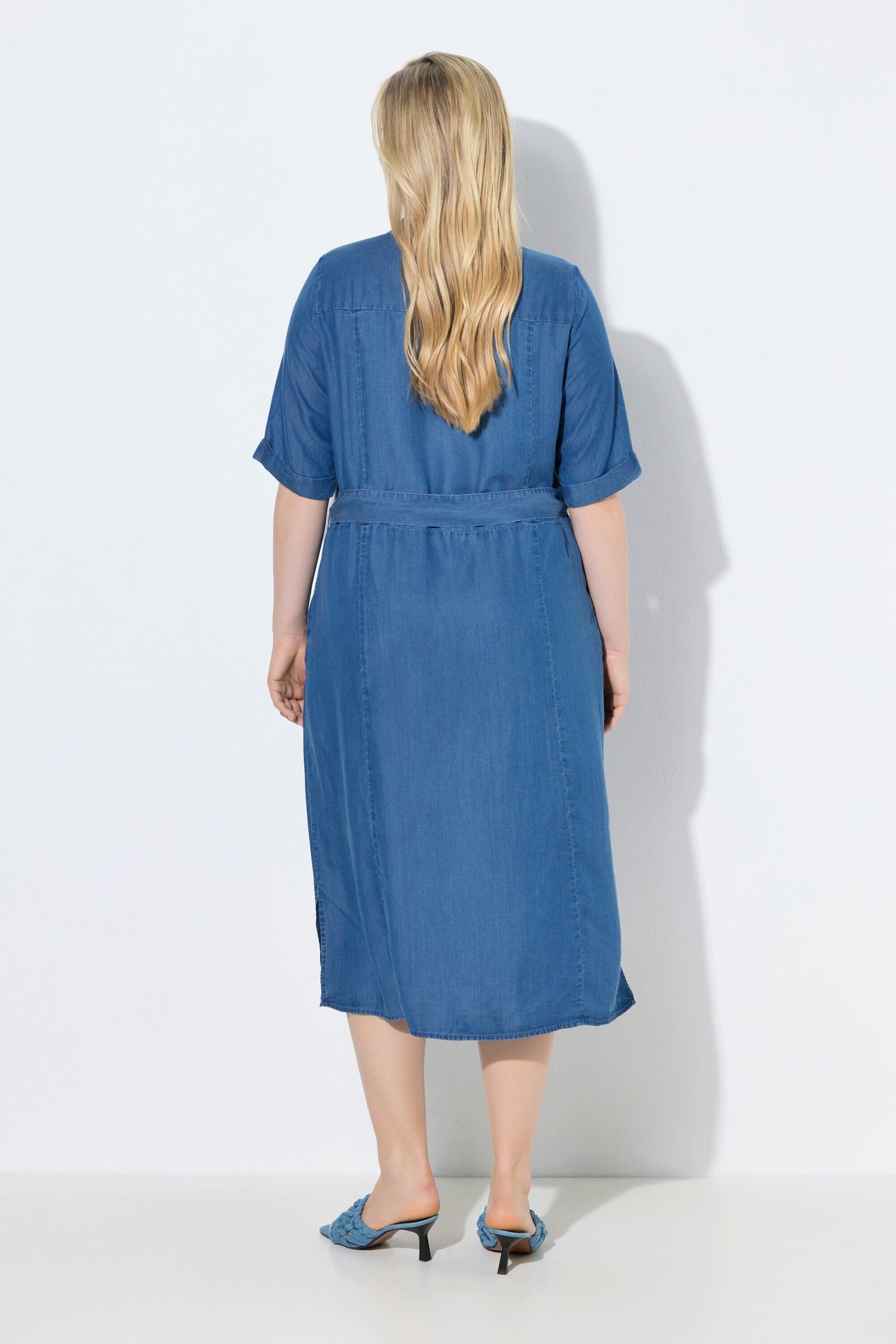 Ulla Popken Hemdblusenkleid Hemdblusenkleid A-Linie Hemdkragen Halbarm