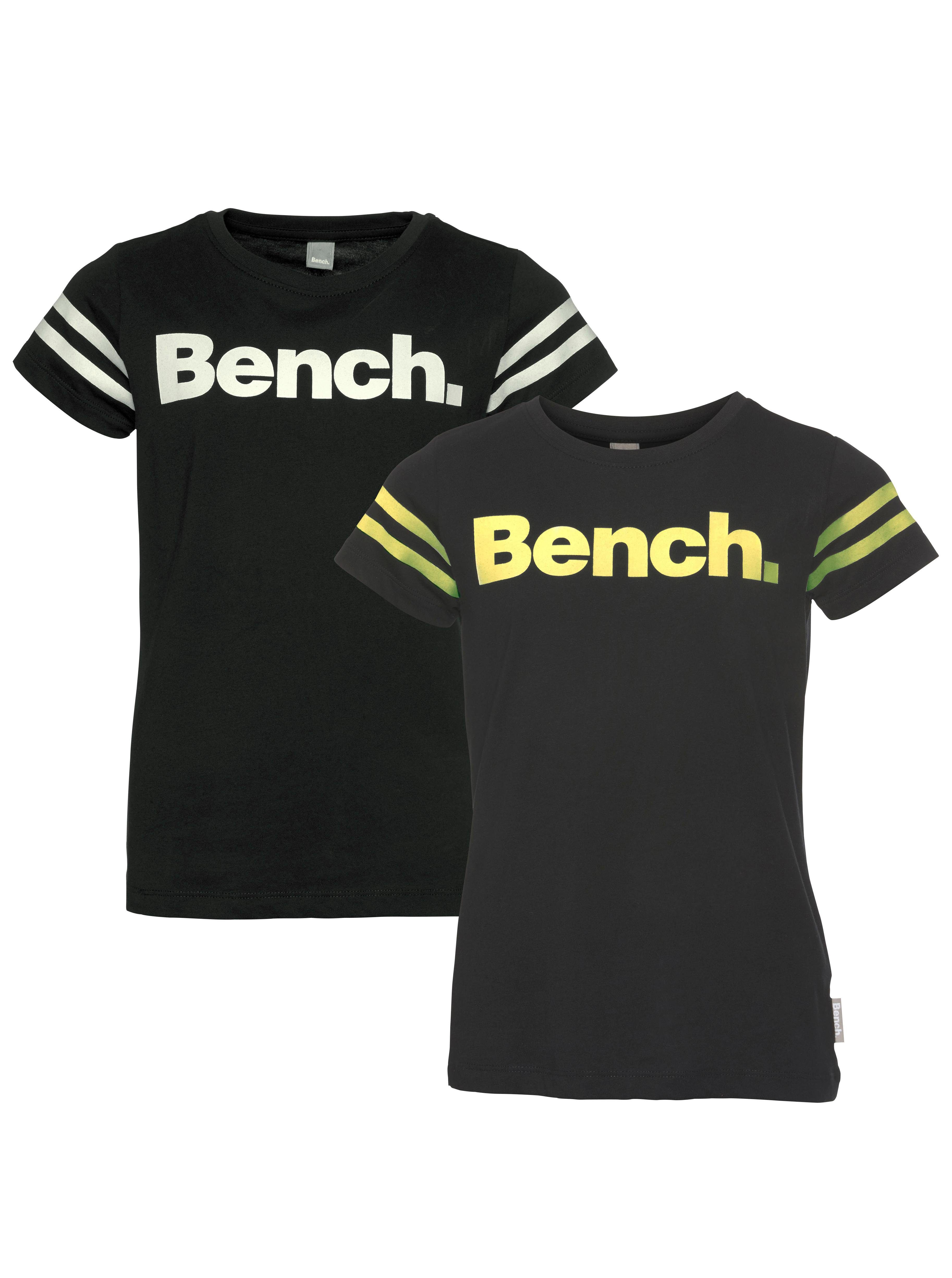 Bench. T-Shirt Print mit Dunkeln Ärmel im am Streifen leuchtet