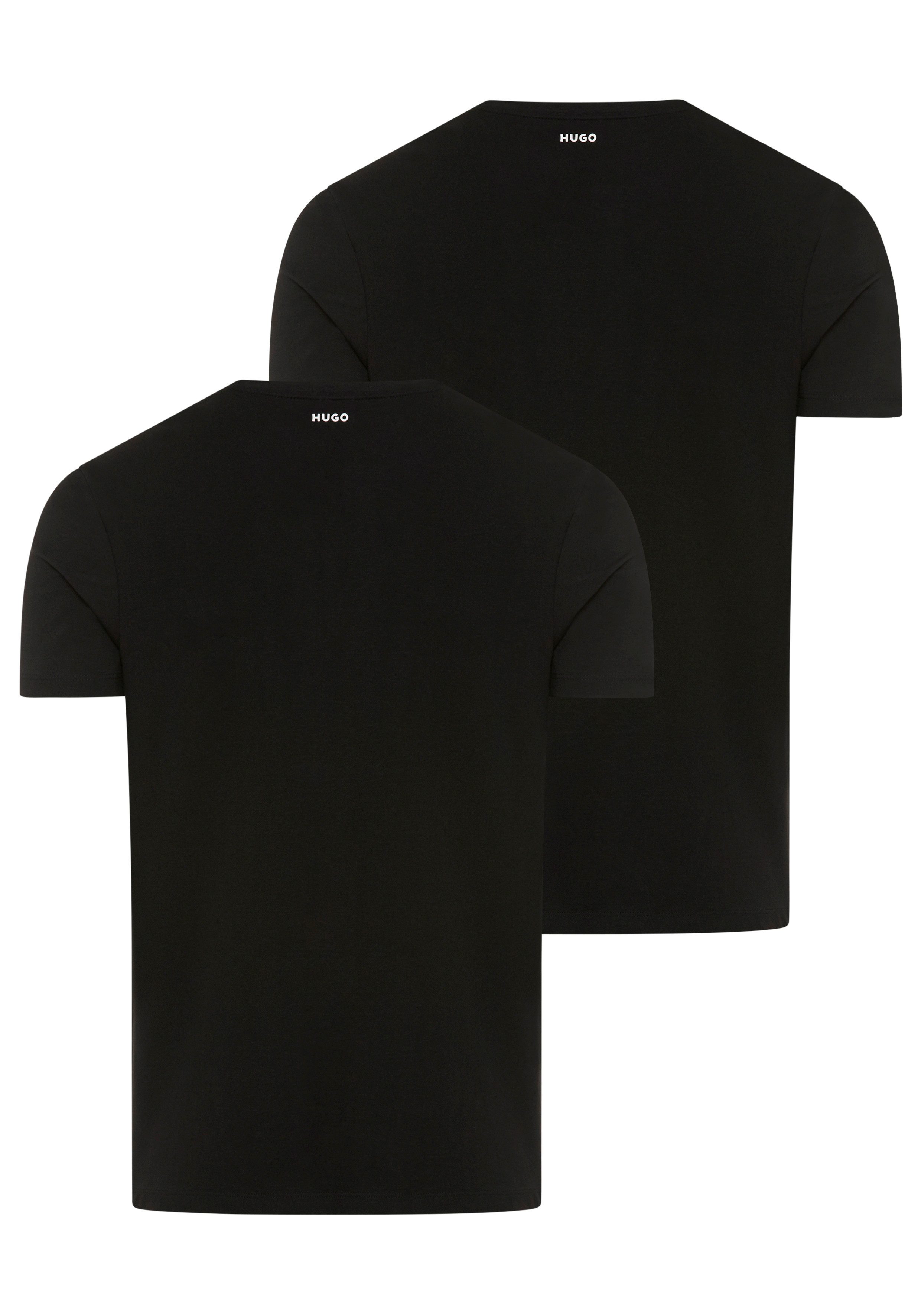 HUGO T-Shirt HUGO-V (Packung, 2er) V-Ausschnitt, Slim-Fit, HUGO Logo-Print