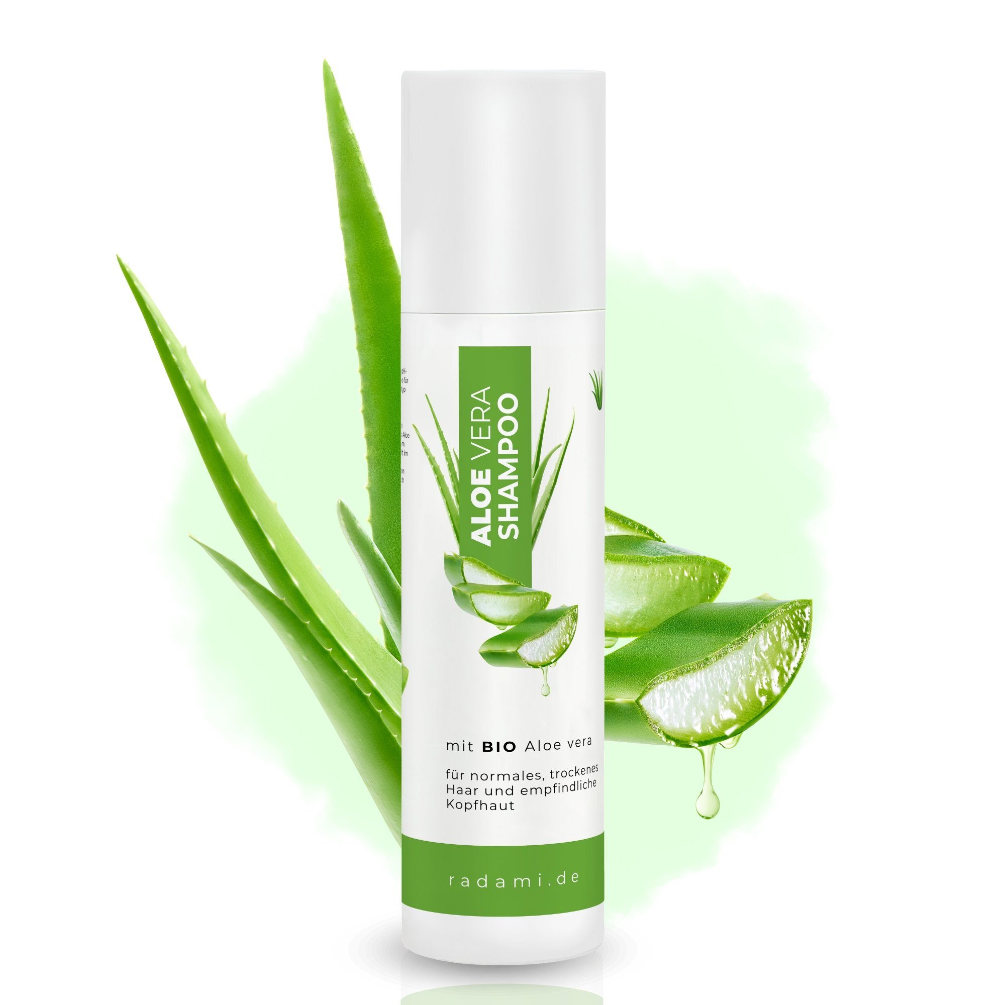 Radami Haarshampoo Bio Aloe vera Shampoo für trockenes Haar, empfindliche Kopfhaut 250 ml